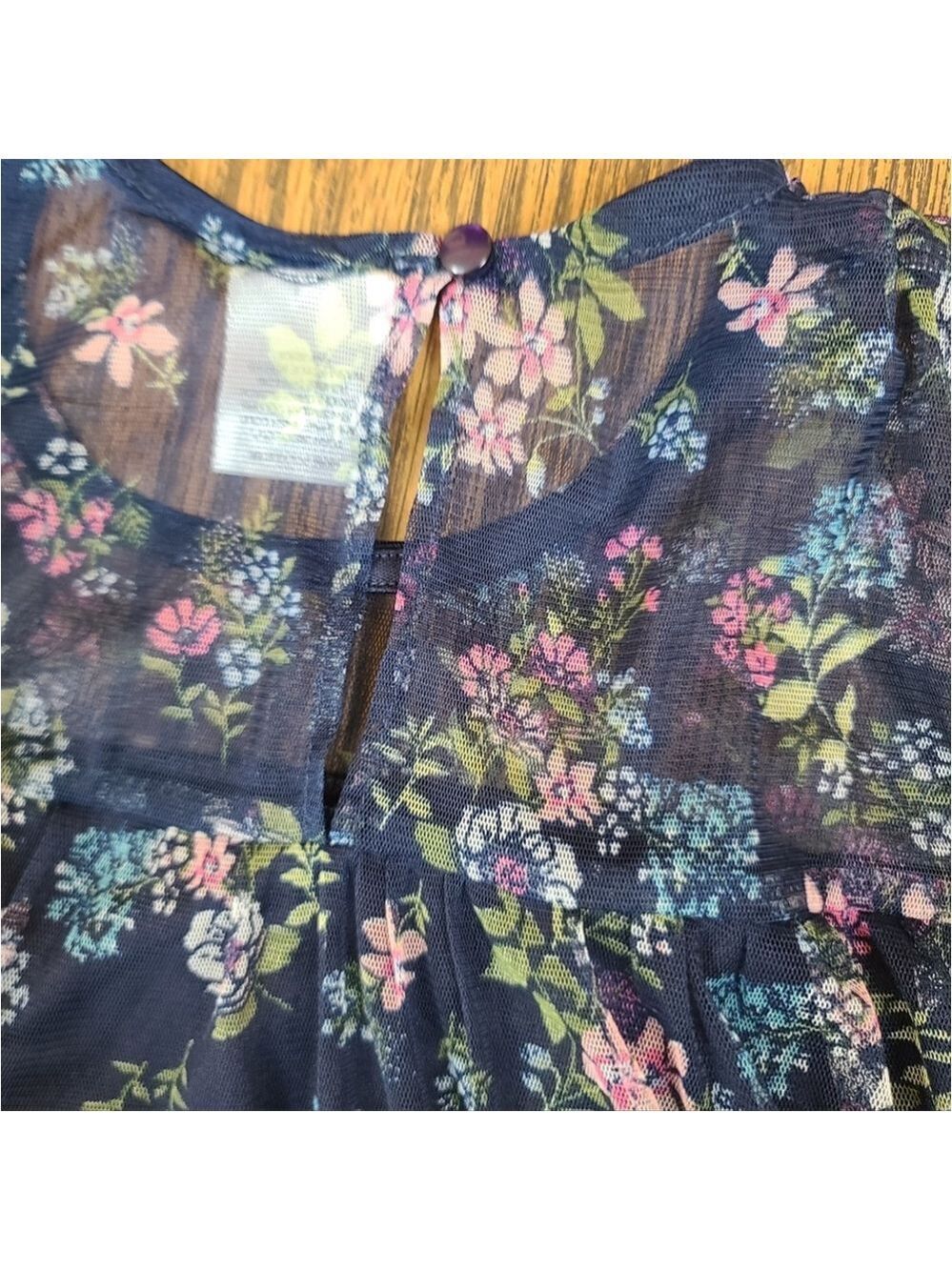 Pony Tails Sheer Long-Sleeve Lined Top Girls M - Picture 6 of 11